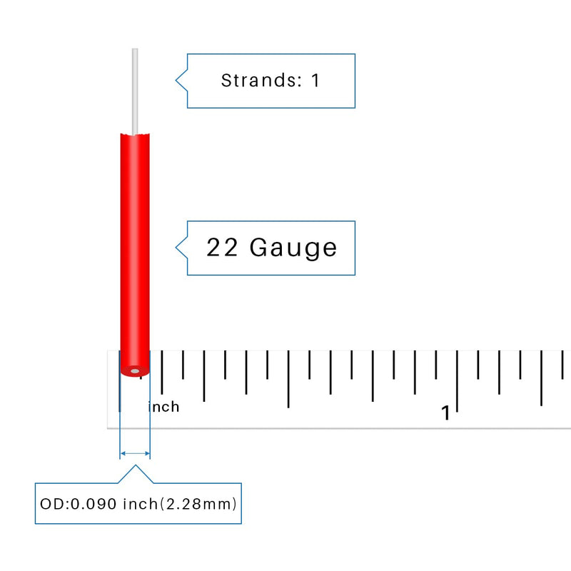 BNTECHGO 22 Gauge PVC 1007 Solid Electric Wire Red and Black Each 100 ft 22 AWG 1007 Hook Up Tinned Copper Wire 22 Gauge PVC Solid Wire Each Color 100ft 22 Gauge PVC Solid Wire red and black