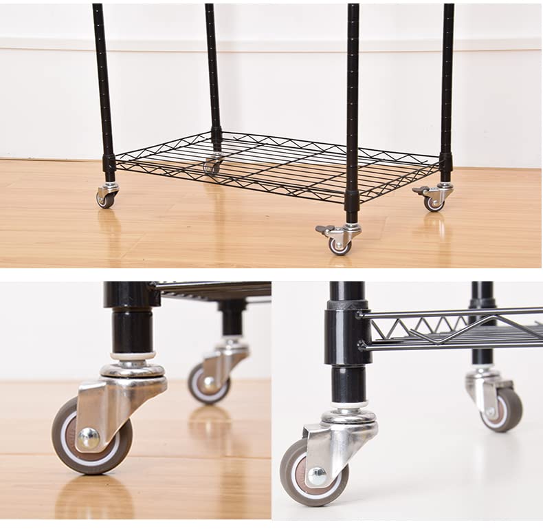 2 Inch Rubber Caster Wheel Set of 4 with 5/16" x 1-1/2" (8 x 38mm) Stem and 20mm Dia Sockets, for Furniture Crib Trolley Dining Car Casters 4 Without Brakes
