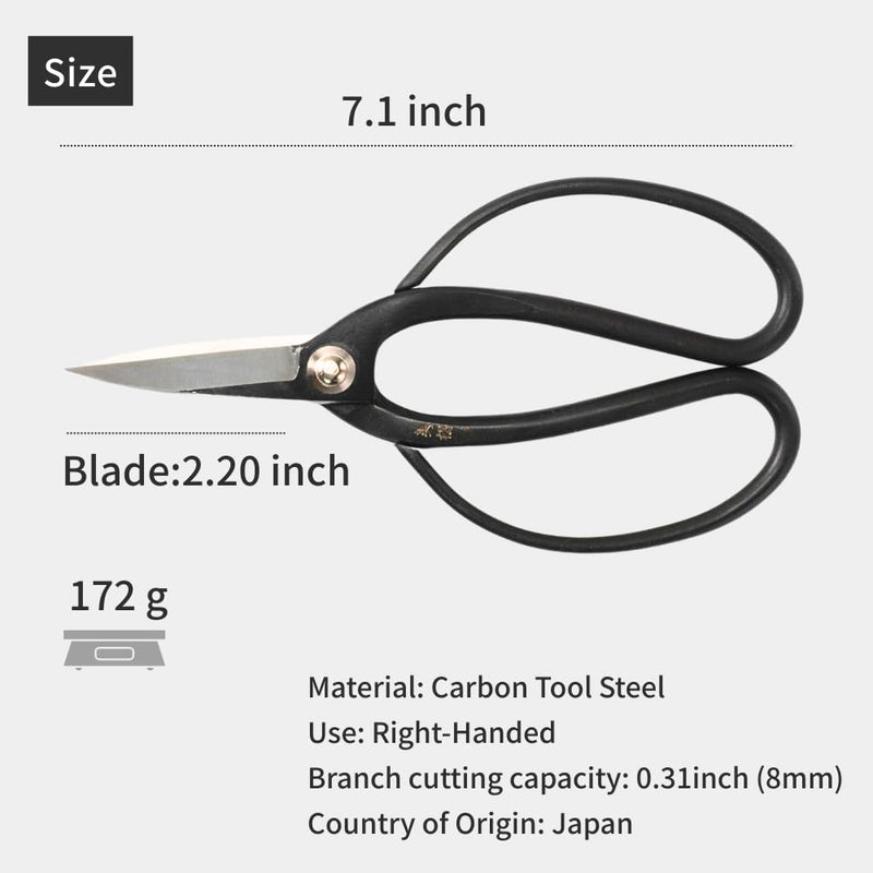 Bonsai Scissors 7.1" (18 cm) Japanese Pruning Shears - Tree Care & Gardening tools