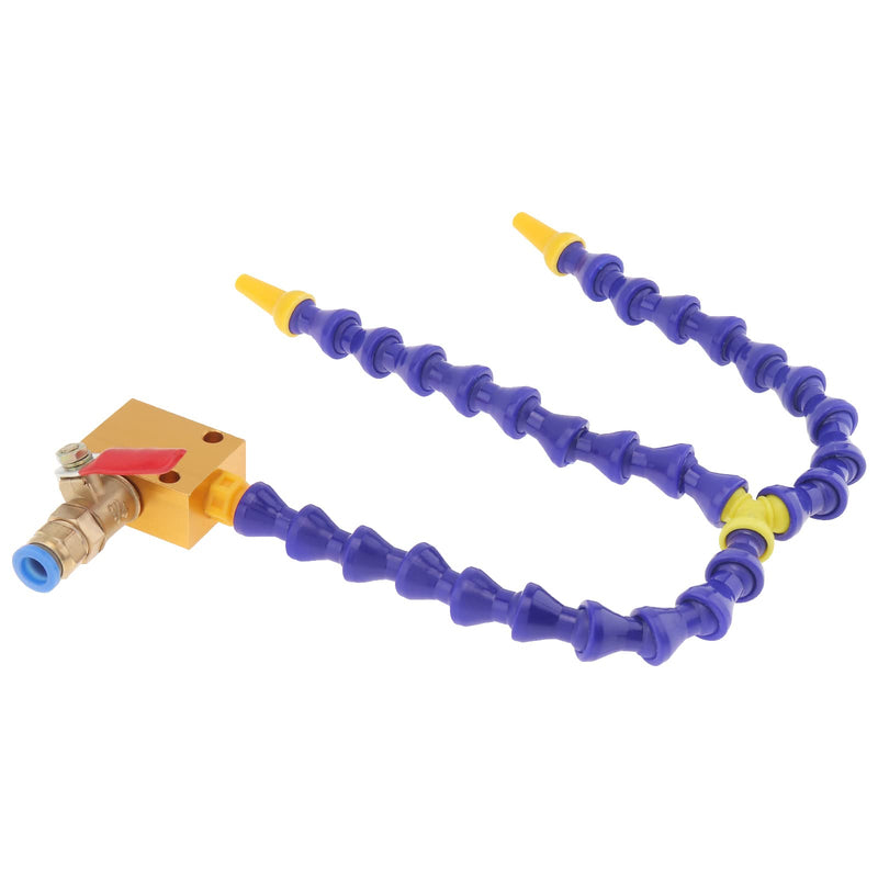 CLAHJQX Mist Coolant Lubrication Spray System, Double Head Bifurcated Round Nozzle Flexible Water Cooling Tube Spray System for 8mm Air Pipe CNC Lathe Mill Drill Carving Machine