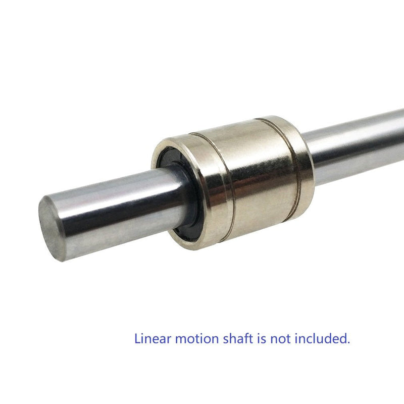 10PCs LM8SUU Linear Ball Bearing Nickel Plated 8mm x 15mm x 17mm for 8mm Linear Motion Shaft for 3D Printer and CNC Machine LM8SUU(10pcs)