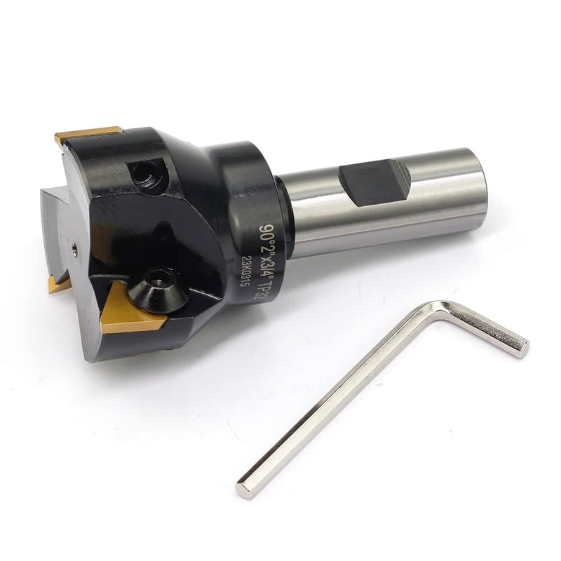 2" Indexable End Mill OSCARBIDE 3/4" Shank 3-3/4" 3 Flutes 90° TP32 | 3 TPCN32PDTR/TPG32 Inserts | For Steel, Stainless, Cast Iron & Aluminum | Rigid Steel Body | Smooth Finish | Long-Lasting