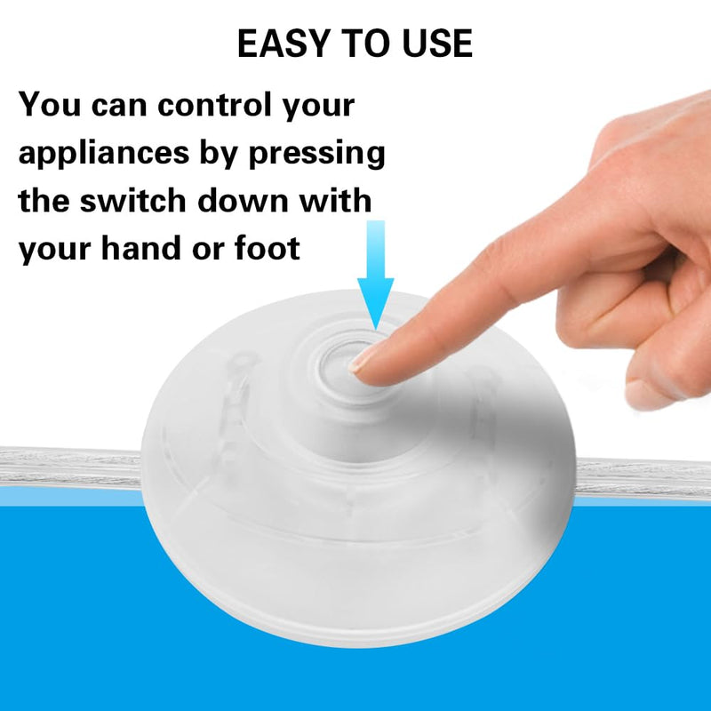 6ft Foot Switch Lamp Cord Replacement, Clear Floor Light Switches with Plug, Foot Tapper Pedal Lamp Wire Switch, AC 125V Step ON Off Push Button, Repair DIY Replace Footswitch Fixtures