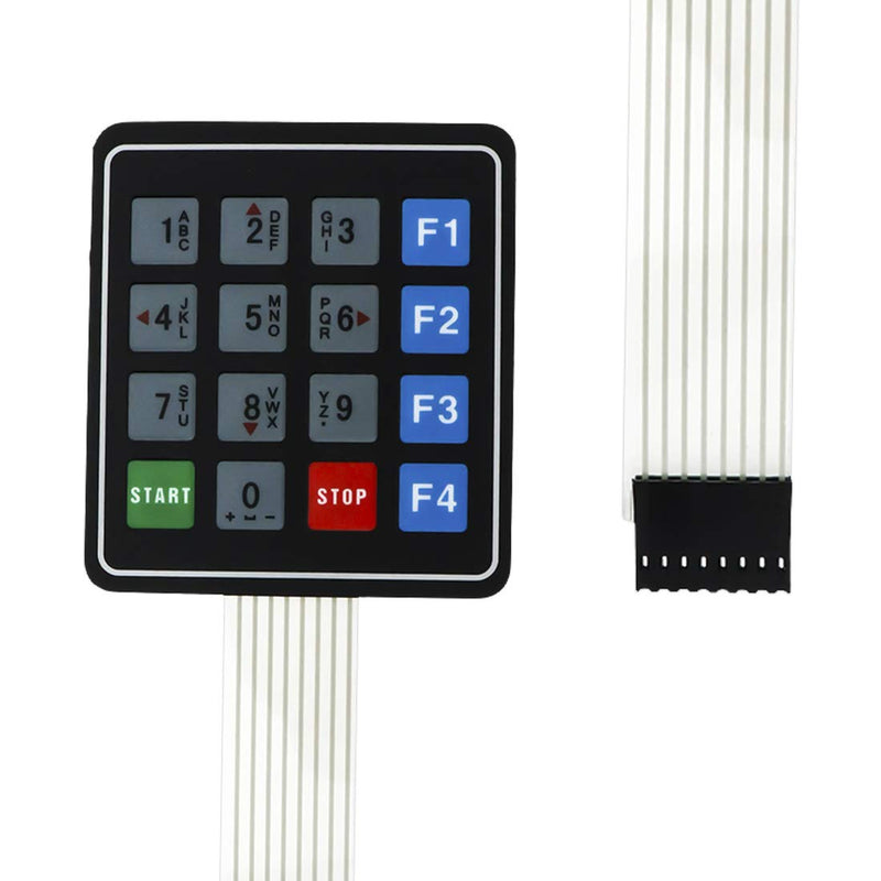 Xiaoyztan 16-Key Matrix Membrane Switch, 4 x 4 Universal Array Keypad with 8 Pin 2.54mm Pitch Female Connector, Pack of 2 Pcs