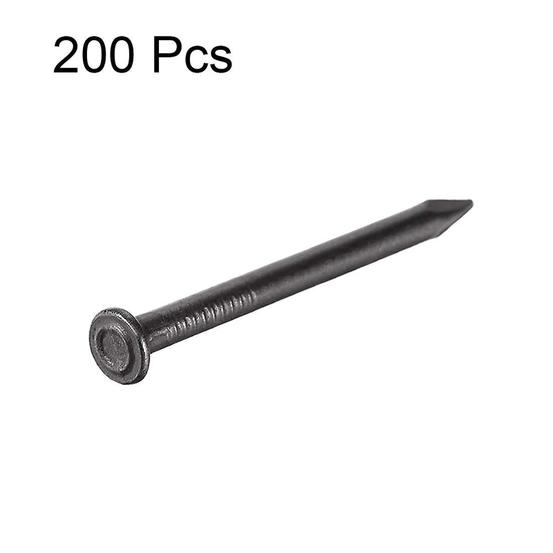 uxcell Hardware Nails Carbon Steel Point Tip Wall Cement Nail 41mm(1.6") 3mm Rod Dia Black 200pcs