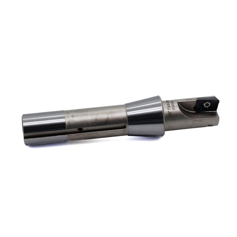 OSCARBIDE 1" Indexable End Mill R8 Shank 5-27/32" Length 2 Flutes 90° AP16 | 2 APKT1604 Carbide Inserts | Nickel Plated | Square Shoulder Milling | Smooth Finish | Long-Lasting Durability