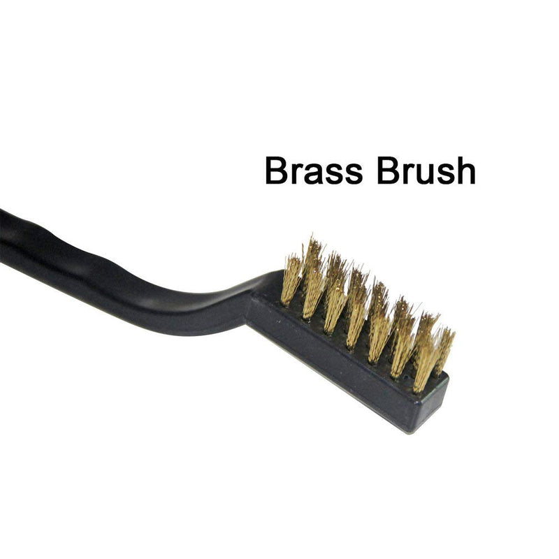 9PCS Mini Brass Brushes Set, Curved Handle Scratch Wire Toothbrush, Cleaning Welding Slag and Rust 9Pcs Mini Brass Brushes