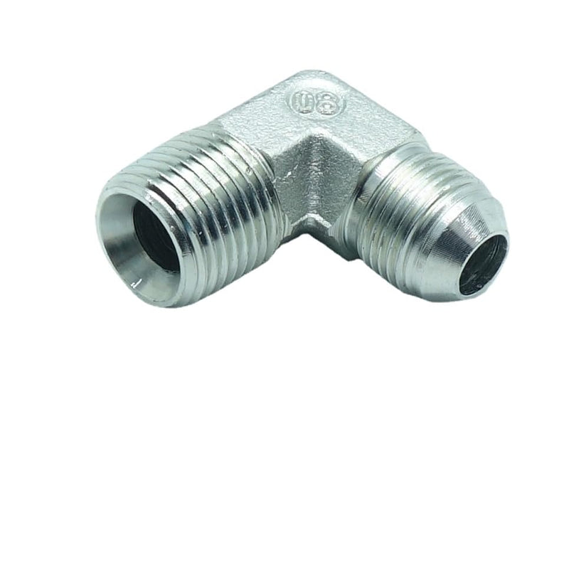 1 Piece 1/2" Male JIC (3/4"-16 Tpi) x 1/2" Male NPT Hydraulic Fitting 37° Flare to 90° Elbow Pipe Adapter 1/2" JIC x 1/2 NPT