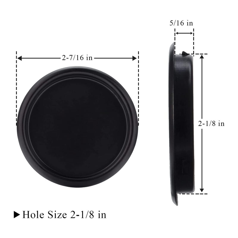 4PCS Closet Door Finger Pull 2-1/8", Easy Snap-in Circular Black Closet Door Pulls, No Nails Needed, Perfect for Pocket Door, Sliding Door, Bi-Pass Door, Cabinet Door