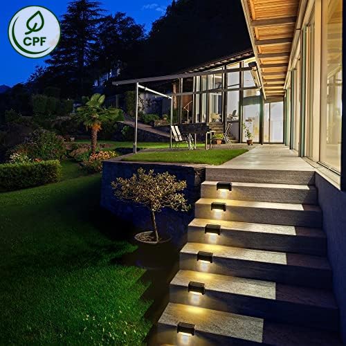 SOLPEX 20 Pack Solar Deck Lights Outdoor, Waterproof Led Lights for Outdoor Stairs, Step, Fence, Yard, Patio, and Pathway(Warm White) Warm White