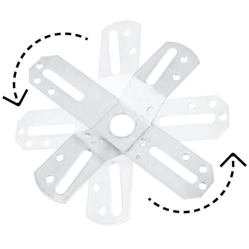 RTNLIT 4" Light Fixture Mounting Bracket, Universal Chandelier Crossbar 180 Rotation and Fixed, Cross-Shaped Lighting Parts with Screws and Nuts, 1 Pack