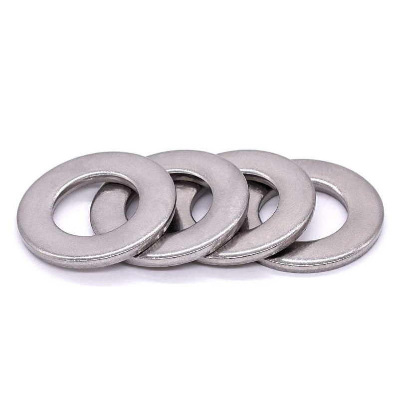 #6 Stainless Steel Flat Washer (0.16" ID, 0.39" OD), 304 Stainless Steel 18-8, Bright Finish, Pack of 100 6#