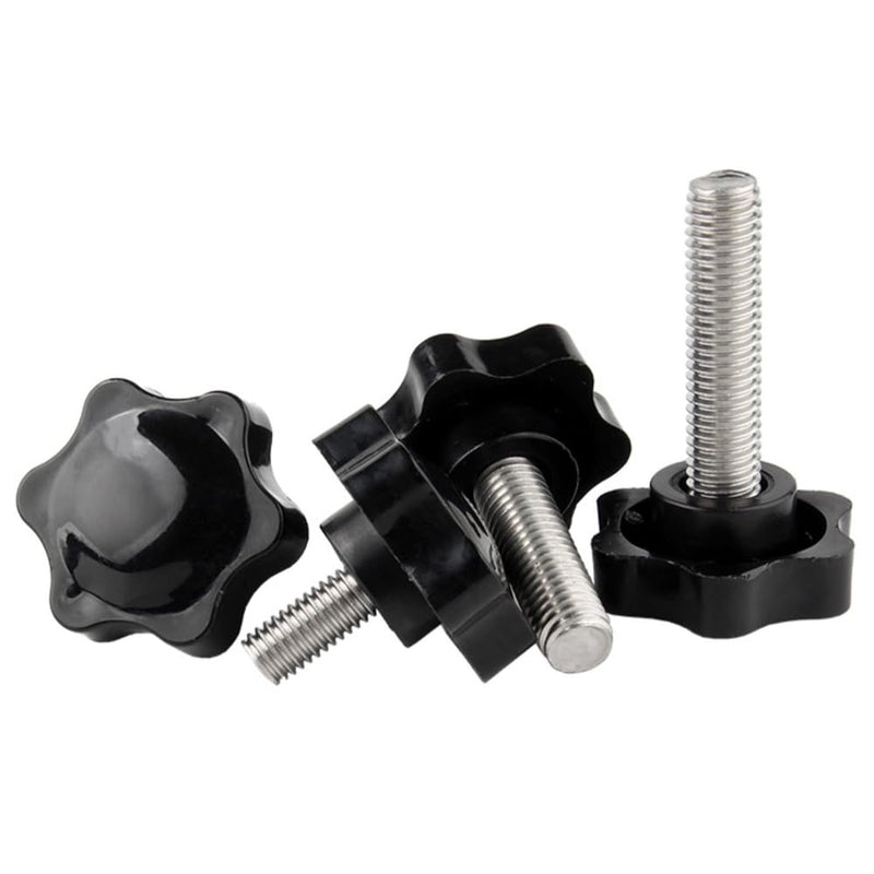 4Pcs M10 x 70mm Star Clamping Knob Grip Thumb Screw Head Diameter 38mm Knobs Nut Screws Tightening Thread Replacement Machine Handle M10x70mm(4Pcs) Black 4