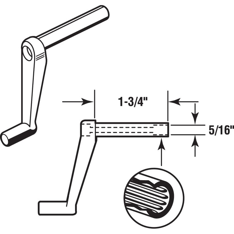 Prime-Line R 7001 1-3/4 In. Stem, Brown Plastic Window Crank Handle (2 Pack) 1-3/4 in.