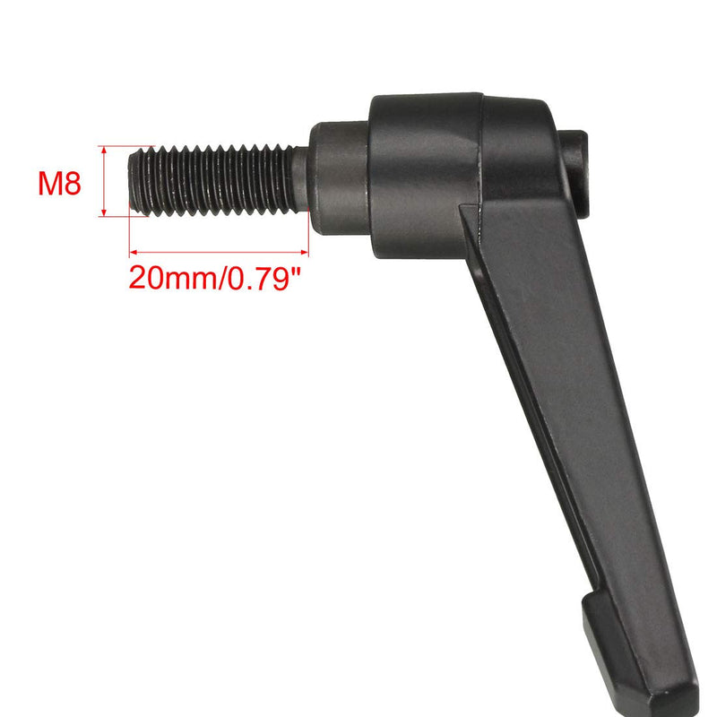 uxcell M8 x 20mm Handle Adjustable Clamping Lever Thread Push Button Ratchet Male Threaded Stud Knobs Locking Rotating Screw Handles Quick Release Bolt Black M8x20mm