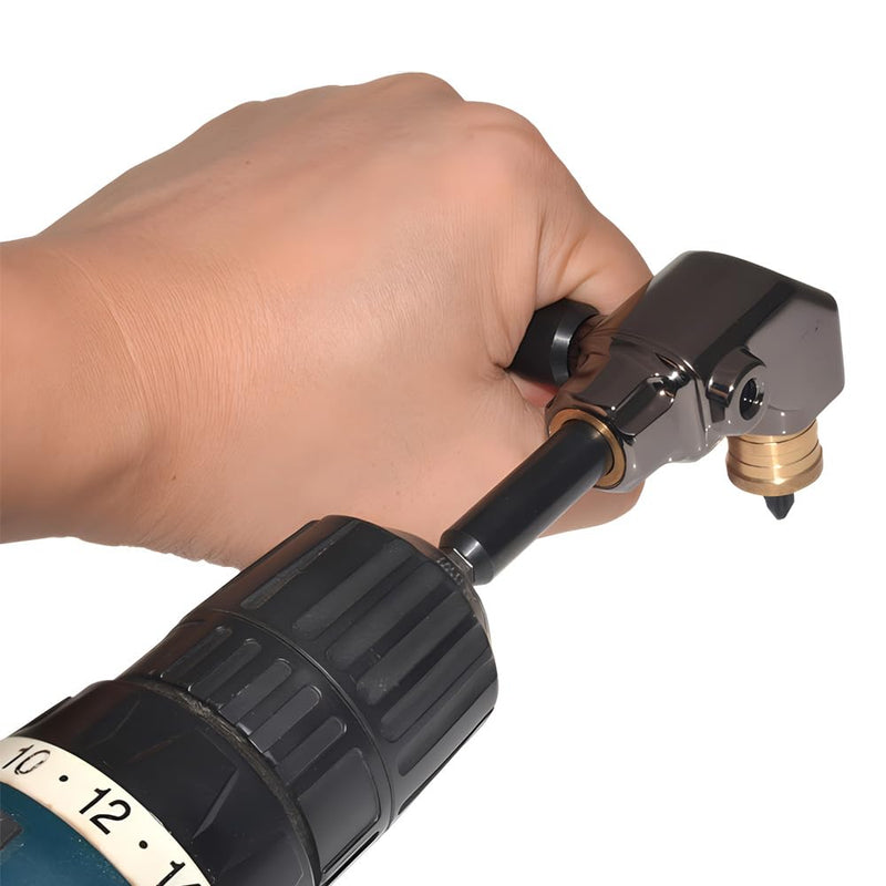 Right Angle Drill Attachment, All Metal Body 90 Degree Drill Adapter with Detachable ABS Handle, Drill Bit Corner Adapter, for Impact Driver, Work in Tight Spaces