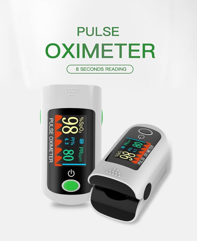 X1805P Fingertip Pulse Oximeter Blood Oxygen (O2) Saturation Monitor Pulse Ox w/Plethysmograph and Perfusion Index (PI) For Sports or Aviation Use