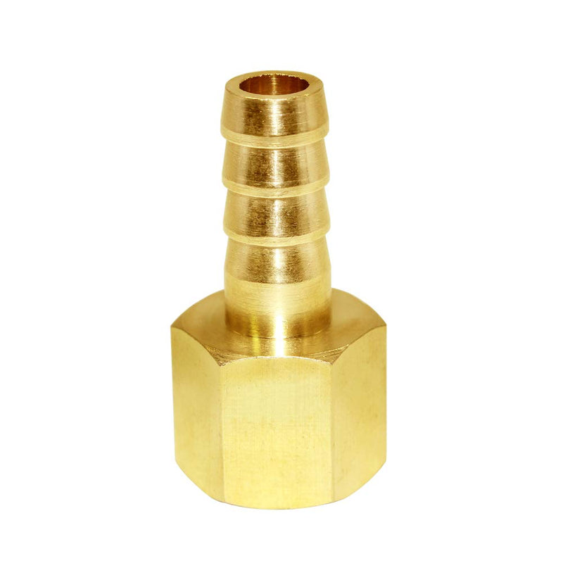 Joywayus Brass Hose Barb Fitting,3/8" Barb x 3/8" NPT Female Pipe Fitting Adapter(Pack of 2) 3/8" Barb x 3/8" NPT Female-2pcs