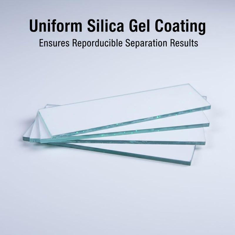 TLC Silica Gel Plates GF254, 25x75mm, 80 TLC Sheets per Box, Thin Layer Chromatography Sheets with Fluorescent Indicator for Laboratory Analysis