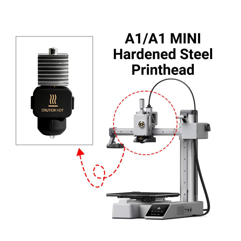 3 Pack A1 Mini/A1 Hotend Print Head Hot End Kit 0.2mm Extruder Upgrade High Temperature 0.2mm Hardened Steel Nozzle Replacement with Silicone Cover Sock for Lab A1/A1 Mini 3D Printer 0.2 mm