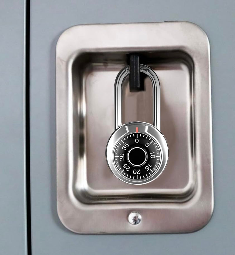 Locker Lock with Long Shackle, Combination Lock, Black Dial, Each Lock with Different Code, Keyless Padlock, Great for School, Employee, Gym&Sports Locker, Case, Toolbox, Fence, etc, Pack of 2 2 PACK LONG