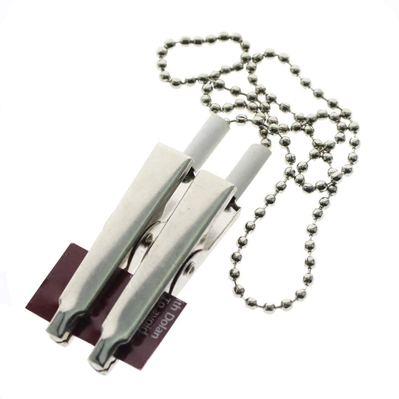 3PCS 12Inch Metal Beads Napkin Clip Chain Bib Holder Baby Elderly Adult Bib Clip Neck Strap Dental Ball Chain Clips Double-end Alligator Clip Clamp Neck Lanyard Strap