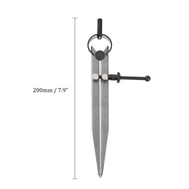 Spring Joint Caliper - [6 Inch] Carbon Steel Spring Divider Caliper with Solid Nut for Metalworking Drawing Use, Flat Leg 6 Inch