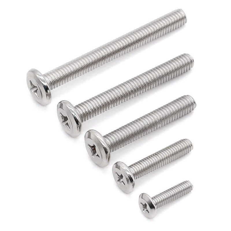 Glvaner (20 pcs) M6-1.0 x 60mm Binding Screws, Flat Round Head Phillips Drive Machine Screw 304 Stainless Steel 18-8 Full Thread, Furniture Screw Connection Bolt Screw 20