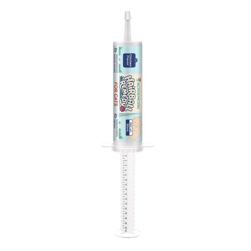 Chicken Flavored Hairball Treatment for Cats Hair Ball Relief, Mess-Free Syringe Dispenser Cat Hairball Remedy Treats for Cats Hair Ball Support, Easy Feeding Hairball Gel for Cats - 30ml