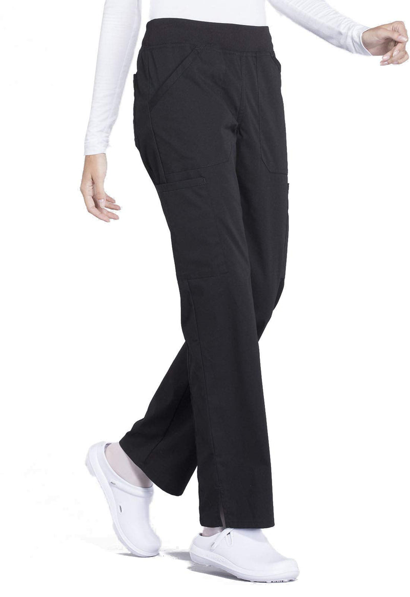 Cherokee Women Scrubs Pant Workwear Professionals Mid Rise Straight Leg Pull-on Medium Black