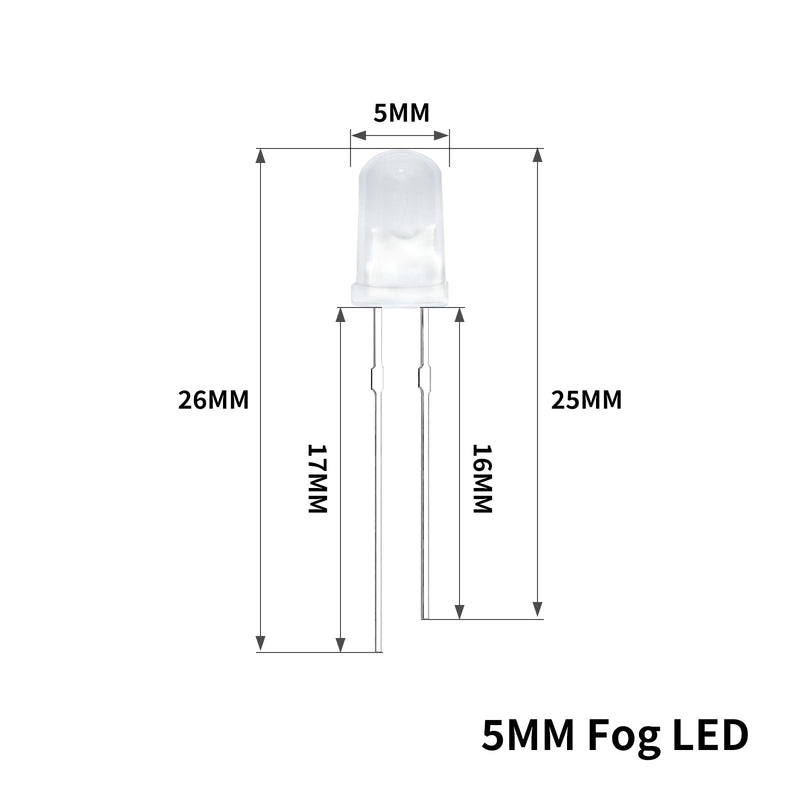 100pcs 5mm Diffused LED Diode Lights Emitting Lighting Assorted Kit Warm White (Warm White / 100 Pcs, 5MM) Warm White / 100 Pcs