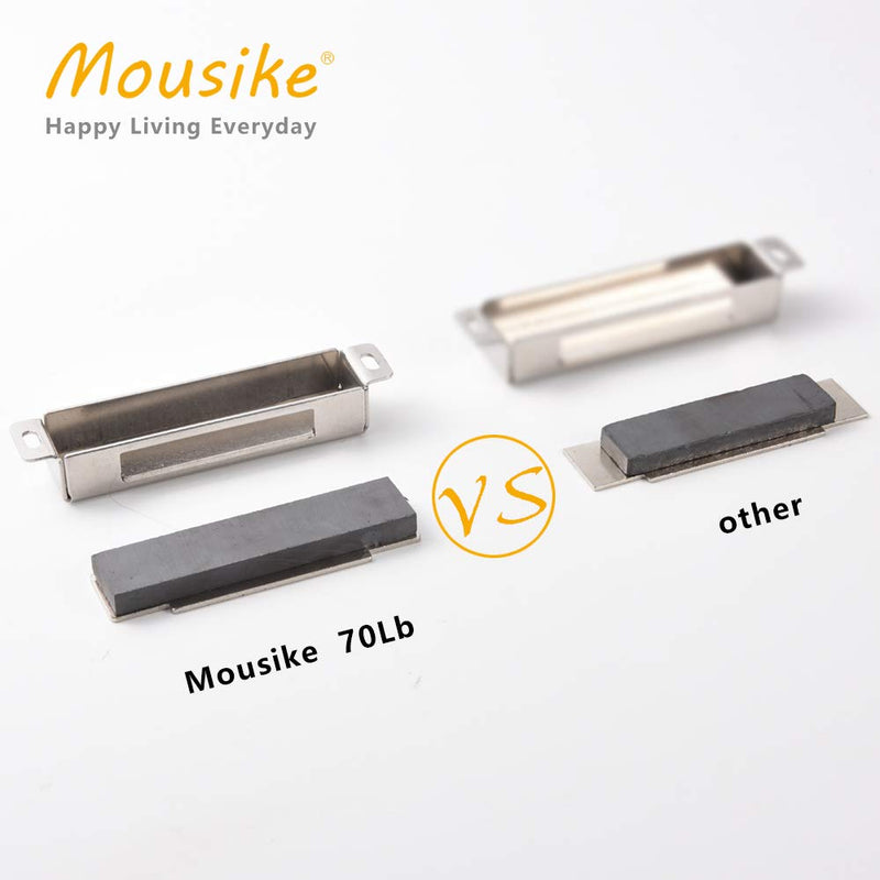 Mousike Magnetic Door Catch，70lb Stainless Steel Cabinet Door Magnets with Strong Magnetic for Kitchen Cupboard Wardrobe Closet Cabinet Door Drawer Latch (3.8"70 lbs(2 Pack)) 70lb-2Pack Silver