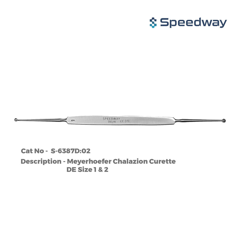 Chalazion Curette Double Ended Size 1 & 2, Stainless Steel, 132 mm