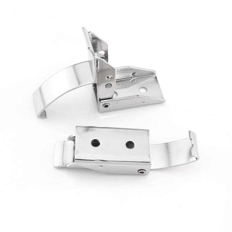 2PCS Small 304 Stainless Steel Draw Toggle Latch Spring Toggle Lock Buckle Spring-Steel Hook with Screws S(72mm)
