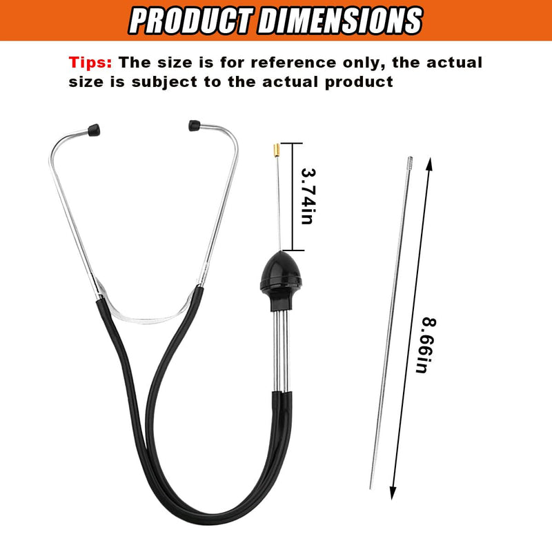 Car Engine Mechanic Stethoscope Sensitive Hearing Tool, Automotive Engine Diagnostic Tool with Extended Probe, Automotive Stethoscope Sound Diagnostic Device for Car Motorcycle Truck (1PC) 1PC