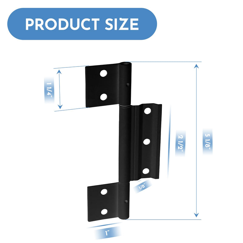 3Pack Black Screen Door Hinges, Aluminum Matte Black Residential Storm Door Hinge 1/8 in Grooved Center fits for Most Screen Doors