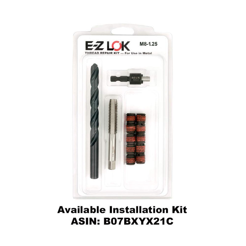 E-Z Lok Externally Threaded Insert, C12L14 Carbon Steel, Meets AISI 12L14, M8-1.25 Internal Threads, M12x1.75 External Threads, 12.50mm Length, Made in US (Pack of 5) 10.4mm M8-1.25 Internal Threads, M12x1.75 External Threads, 12.50 mm Length