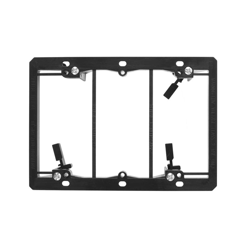 TENINYU Low Voltage Mounting Bracket (3-Gang, 2 Pack), 3-Gang Mounting Bracket [Mounting Screws Included] for Wall Plate, Black 3 Gang