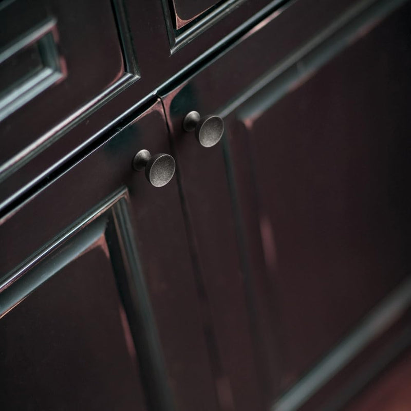 Goo-Ki 6 Pack Antique Silver Cabinet Knobs – Vintage Round Cup Design with Rustic Patina Finish Retro Kitchen Drawer Handles