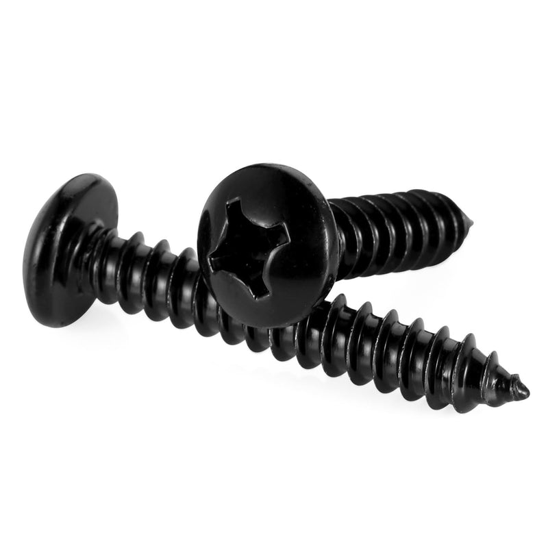 #6 x 3/8" Phillips Pan Head Self Tapping Screw, Pan Head Sheet Metal Screws Wood Screws, Black Oxide Stainless Steel 304 (18-8), 100 Pack #6×3/8"