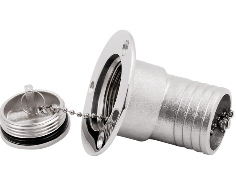 1.5" 38mm Angled Neck Marine Stainless Steel 316 Keyless Cap for Boat Yacht RV Trucks Tractors,Boat Hardware accessories Socket yacht with Rubber Gasket (Option: Gas, 1.5" /38mm) Option: Gas
