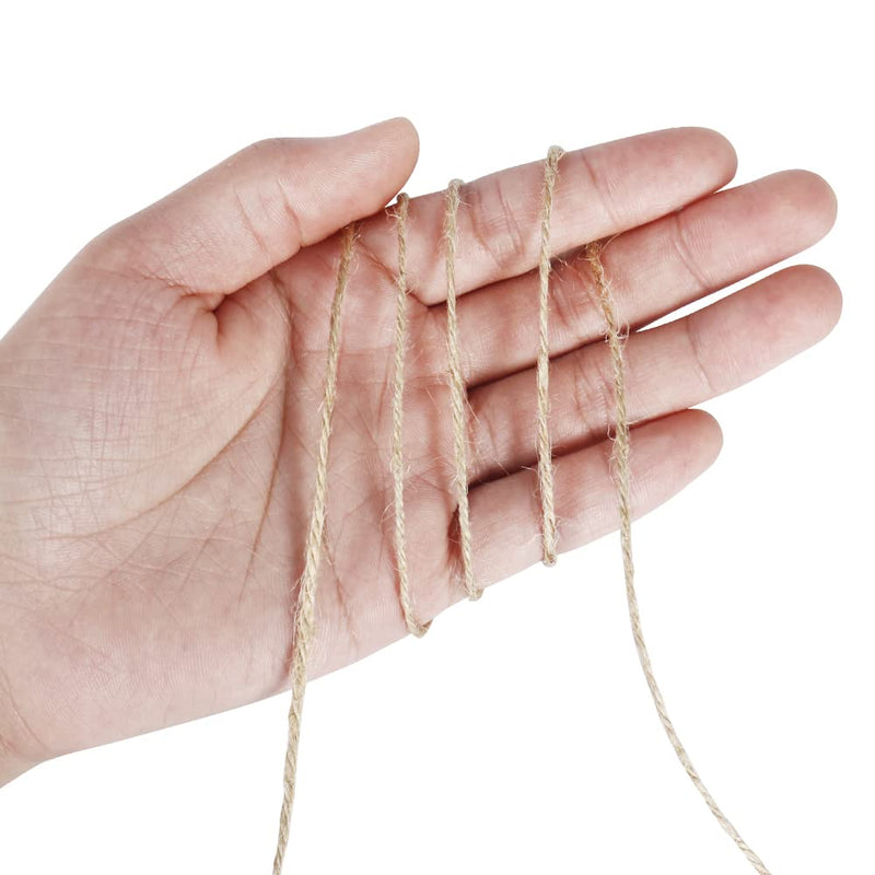 Tenn Well Natural Jute Twine, 500 Feet Long Brown Twine String Rope for Crafts, Gift Wrapping, Gardening, Bouquets, Holiday Decorations 2MM x 500FT