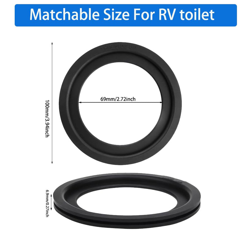 RV Toilet Seal, 385311658 RV Toilet Seal Kit,RV Toilet Seal Replacement for Dometic 300, 310, 320 Series Pedal Flush RV Toilet Parts (Black-3PCS) Black-3PCS