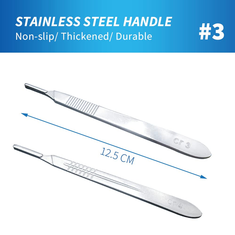 15 Pack Surgical Blades #10 with Stainless Steel Scalpel Handle, High Carbon Steel Dermablade Blades Individually Wrapped Sterile for Dermaplaining, Podiatry, Crafts & More - NewNest Australia