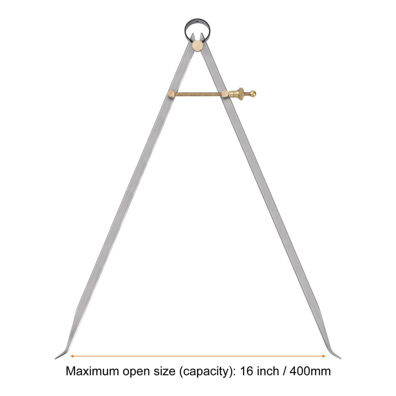 HARFINGTON Spring Joint Caliper 16 inch / 400mm Steel Spring Inside Caliper with Brass Fulcrum for Wood Turning Lathe Work
