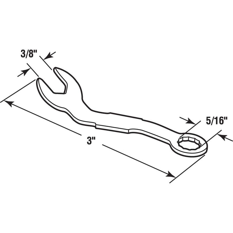 Prime-Line Products N 7164 Bifold Closet Door Pivot Adjustment, 3/8 in. open wrench, 5/16 in. box wrench, 3 in. length
