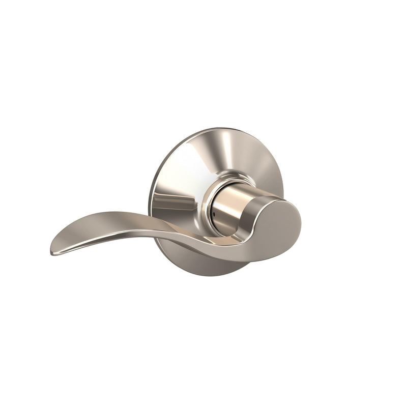 SCHLAGE Accent Lever Hall and Closet Lock in Polished Nickel - F10 ACC 618 Passage