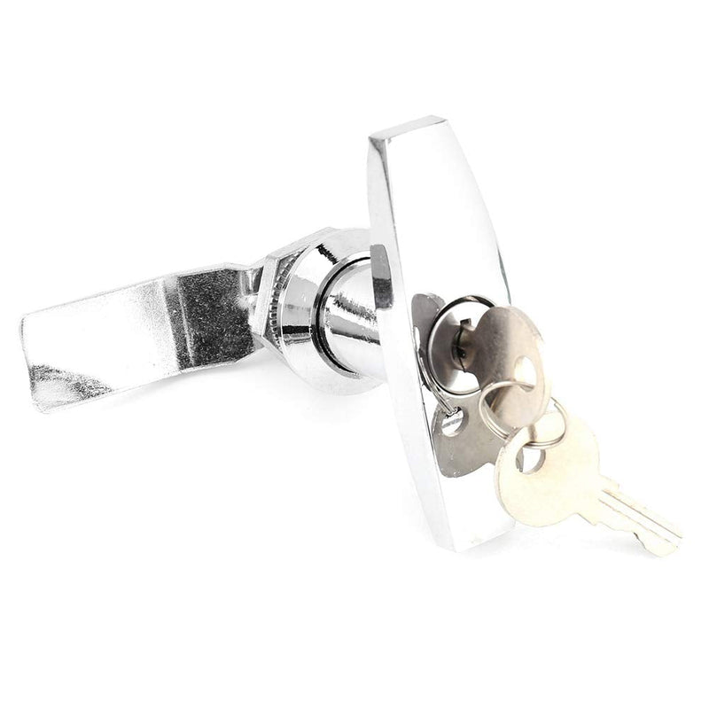 T Handle Lock, Truck Cap Locking T Handles, T Handle Canopy Replacement Lock for Trailers Caravans Etc(briht) Silver