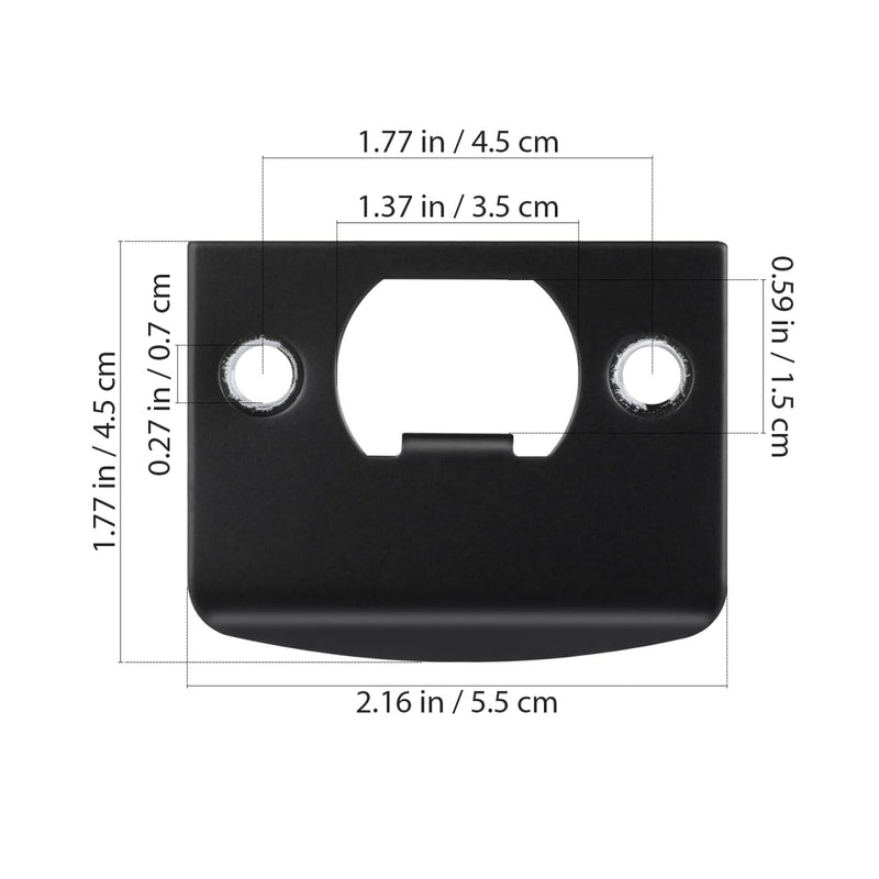 DOITOOL 20 Pcs Deadbolt Strike Plates 2.16X1.77 Inch Black Stainless Steel Door Reinforcement Kit for Lock Alignment and Security Enhancement