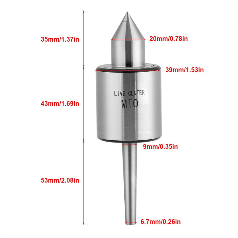 MT0 Live Center，Acogedor Bearing Steel Precision Revolving Milling Live Center for Metal Turning, Grinding, and Machining.